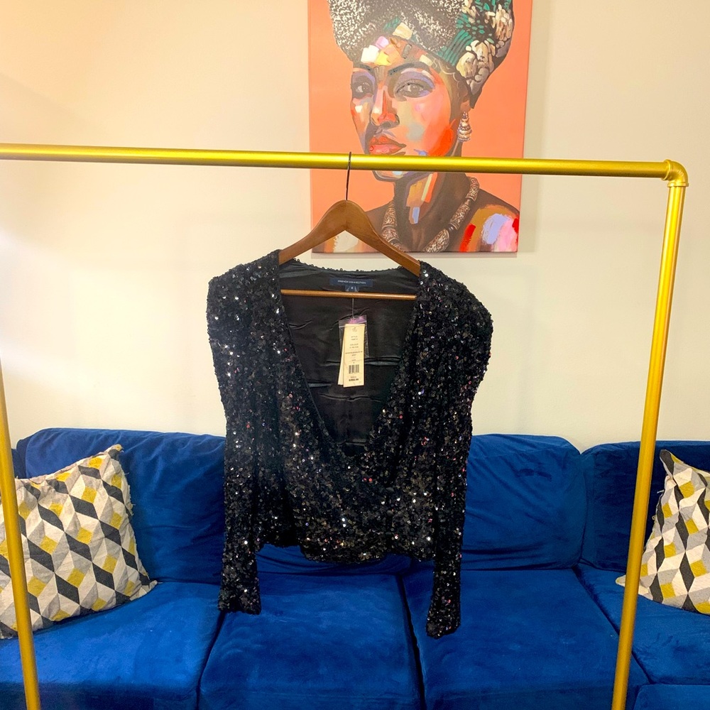 French Connection Sequin Blouse - Size 6